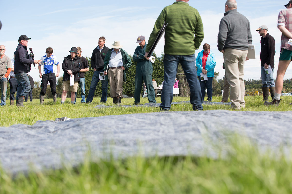 Farmers listen at demo day