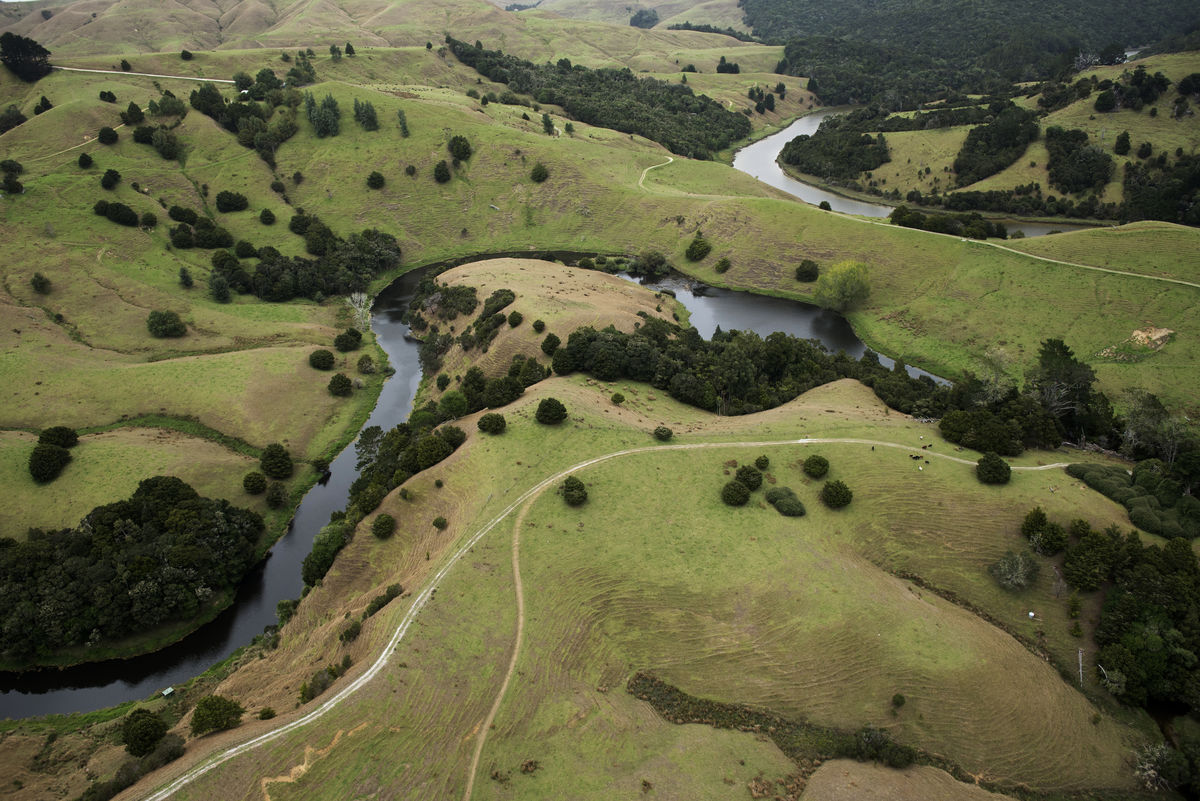 River running through hills