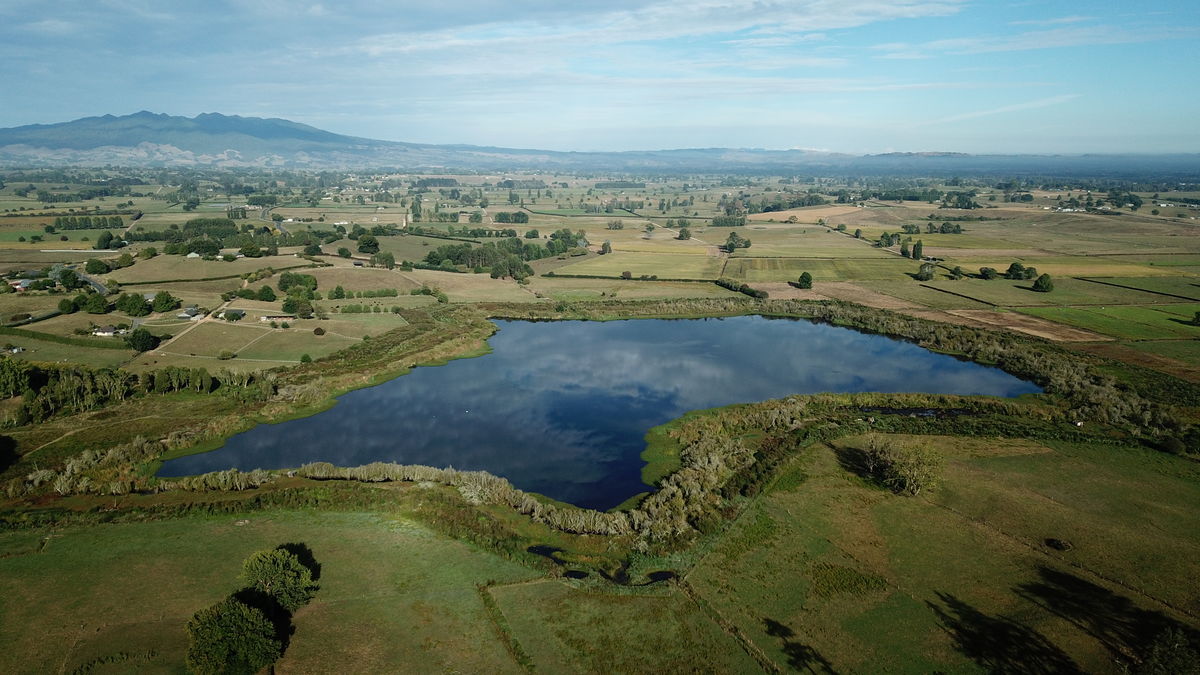 Lake Ruatuna drone image