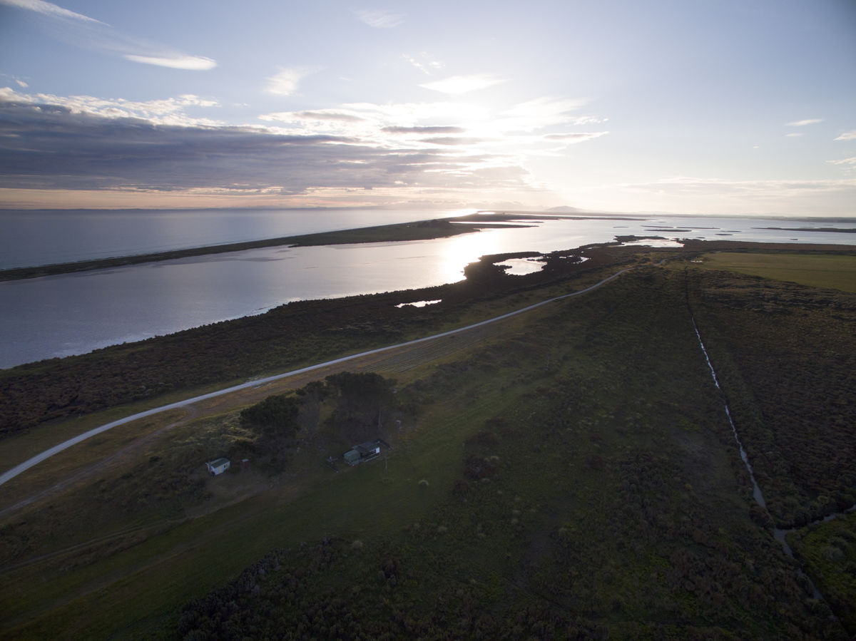 Waituna Lagoon at dusk