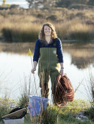 Nicki Atkinson at Waituna Lagoon