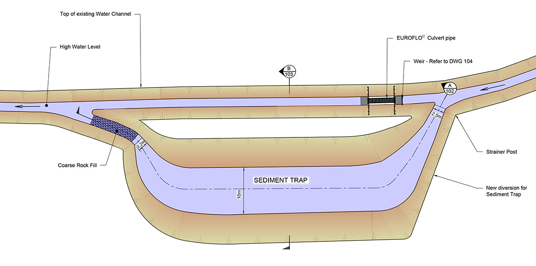 Off-line sediment trap