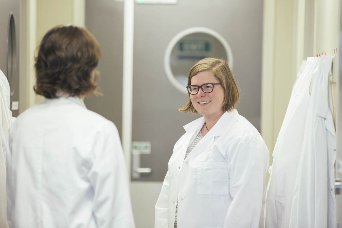 Katie in lab coat